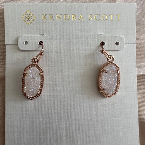 kendra scott Jewelry - Kendra Scott Lee Rose Gold Druzy earrings